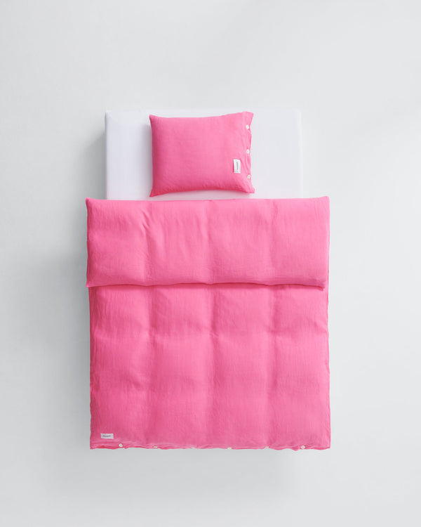 Mother duvet cover | Happy pink Linen